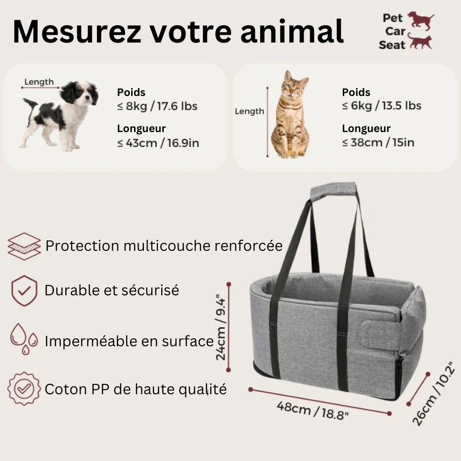 Siège Auto pour Chat